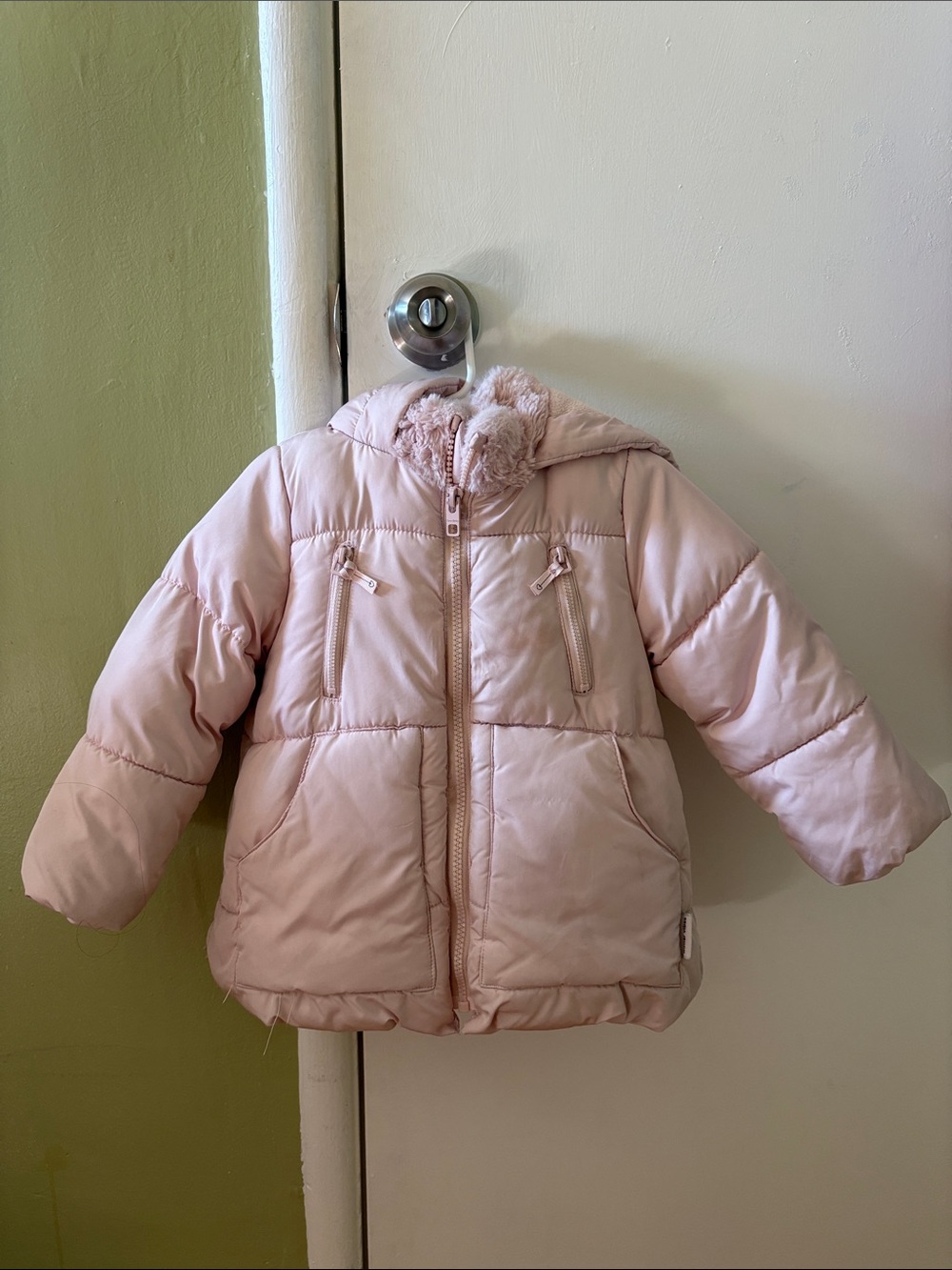 Zara Baby/Toddler Light Pink Hooded Puffer Jacket